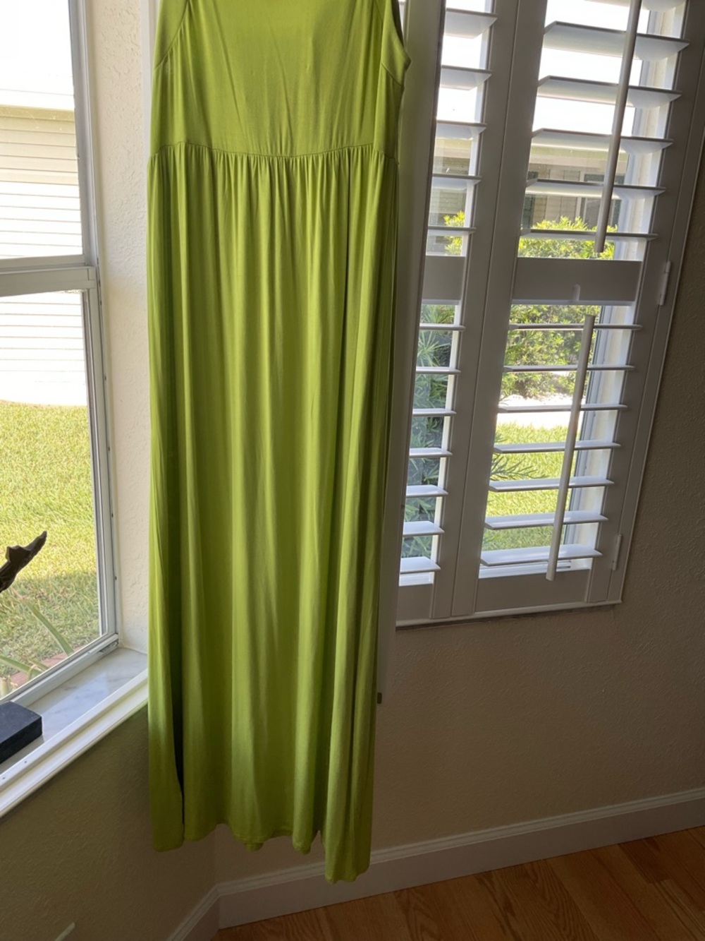 NWT Philosophy Crisscross Bodice Sleeveless Maxi Dress, Lime Green, Large - Picture 7 of 7
